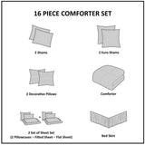 16-Piece Medallion Comforter Set with 2 Sheet Sets, Brown
