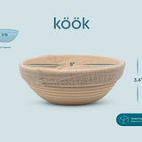 Kook Round Sourdough Proofing Basket Set