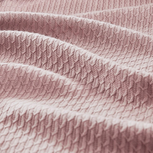 All-Season Egyptian Cotton Woven Bedding Blanket, Rose