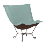 Scroll Puff Chair Sterling Breeze Titanium Frame