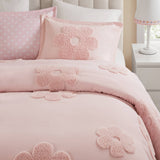 Floral Reversible Tufted Chenille Duvet Cover Set