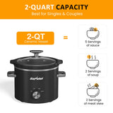2 Quart Slow Cooker, Small Slow Cooker with Removable Pot