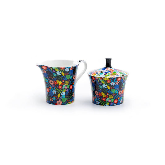 Gracie Bone China Mad Hatter Sugar & Creamer Set