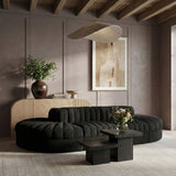 Rummi - Oval Velvet Performance Fabric Upholstered 8 Piece Modular Sectional