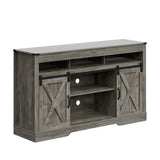 Wooden Movable Barn Door Storage Cabinet Tv Stands