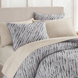 Modern Stripe Microfiber Comforter Set with Sheets, Grey