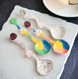 Irregular Ceramic Soup Spoon with Long Handle