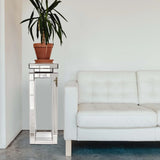 Mirrored Pedestal Table - tall