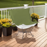 Patio Scroll Puff Chair Seascape Moss Titanium Frame