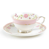 Pink Cornflower Porcelain Tea Cup & Saucer 7oz
