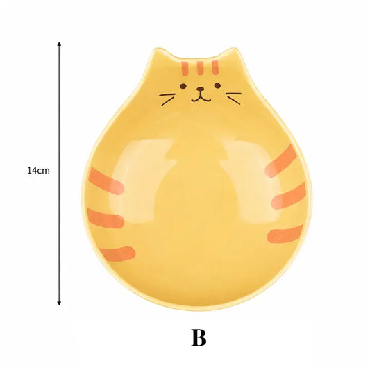 Cute Cat Face Ceramic Snack Bowl Japanese Style