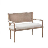 Compact Rattan Banquette Settee, Beige/ Reclaimed Natural