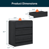 Modern Storage 3-Drawer Nightstand （Set of 2）