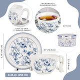 Blue Flowers Porcelain Cup & Saucer Gift Set