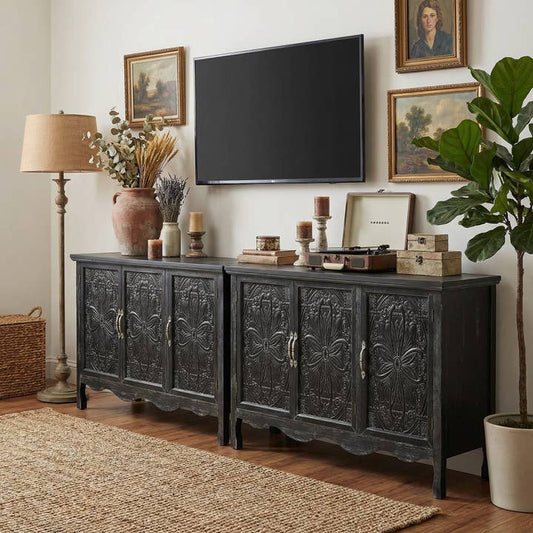 3-Door Accent Cabinet with Adjustable Shelves, 2-Pack