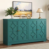 56" 4-Door Sideboard Cabinet – Adjustable Shelves