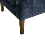 Armed Accent Chair with Tufted Back, Navy Blue