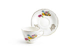 Spring Flowers Bird Mini Porcelain Tea Cup Set