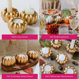 Gold Pumpkin Tealight Candlestick Holder Set of 6