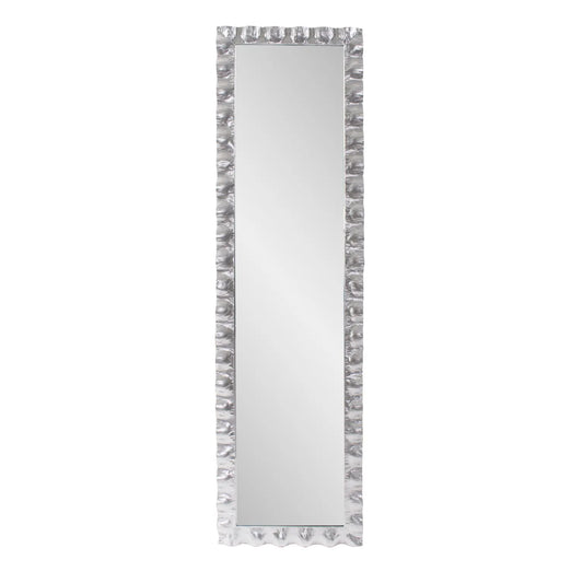 La Bailadora Bright Silver Ruffled Metal Dressing Mirror