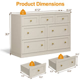 7 Drawer Dresser, 47'' Wide Modern Chest of Drawers