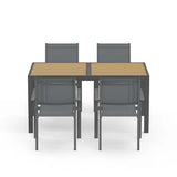 4-6 Person Patio Dining Set with Rectangular Table