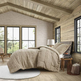 Chenille Tufted Jacquard Oversized Comforter Set, Tan