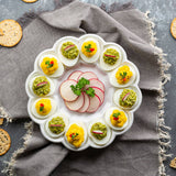 Kook Ceramic Egg Tray for 12 Eggs, 9.8 in White