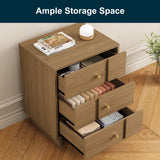 3-Drawer Nightstand, Solid Wood, 110LBS Capacity