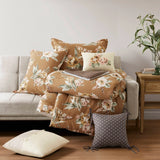 7 Piece Vintage Floral Comforter Set, Terracotta