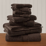 Antibacterial Spa-Like 8-Piece Bathroom Towel Set, Brown