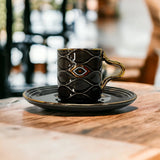 Black Evil Eye Porcelain Coffee Cups Set of 6