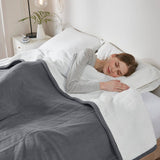 Heated Fleece & Sherpa Electric Bedding Blanket, Dark Grey