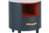 GALEN Modern Round Nightstand with Storage Drawer