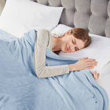 Heated Plush Electric Bedding Blanket, Light Blue