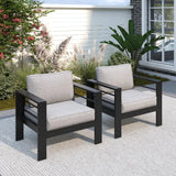 Wholesale 2 Pieces Patio Furniture Aluminum Armchair, Light Grey