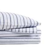200TC Cotton Percale Sheet Set, Blue Stripe