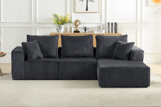 KALEN 103" Corduroy Right Chaise Sofa