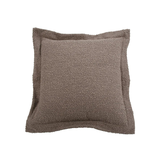 Scroll Puff Ottoman Cover & Cushion- Barbet Chocolate/Natural