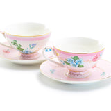 Pink Flower Garden 7oz Porcelain Tea Cup Set