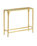 Honeycomb Gold Console Table