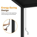 Louvered Pergola, Outdoor Metal Canopy with Adjustable Roof