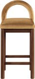 Conrad - Velvet Counter Stool With Brown Legs