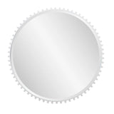 Bellfore Beaded Round Matte White Mirror