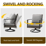 Wholesale 7PCS Rattan Patio Conversation Set with Swivel Chair