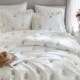 Floral Blossom Embroidered Quilt Mini Set, Blue