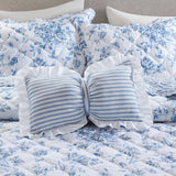 Vintage Inspired Floral Microfiber Quilt Set, Blue