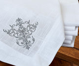 White Wedding Napkins - Victorian Napkins