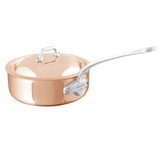 Mauviel M'6 S Induction Copper Saute Pan With Lid, Cast Stainless Steel Handle