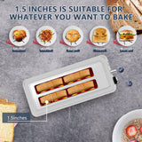Plum Chef 4-Slice Stainless Steel Toaster with 1.5 Inch Extra Wide Slots, 6 Browning Settings for Bread, Bagel, Muffin Waffle, Defrost and Reheat Functions, Removable Crumb Tray, Compact Design